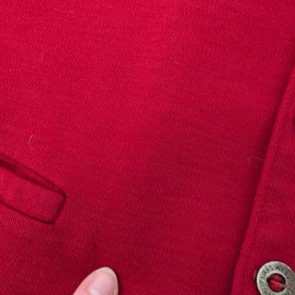 70s Red Button Down Waistcoat Vest Relaxed Fit Sleeveless V-Neck - Picture 8 of 10